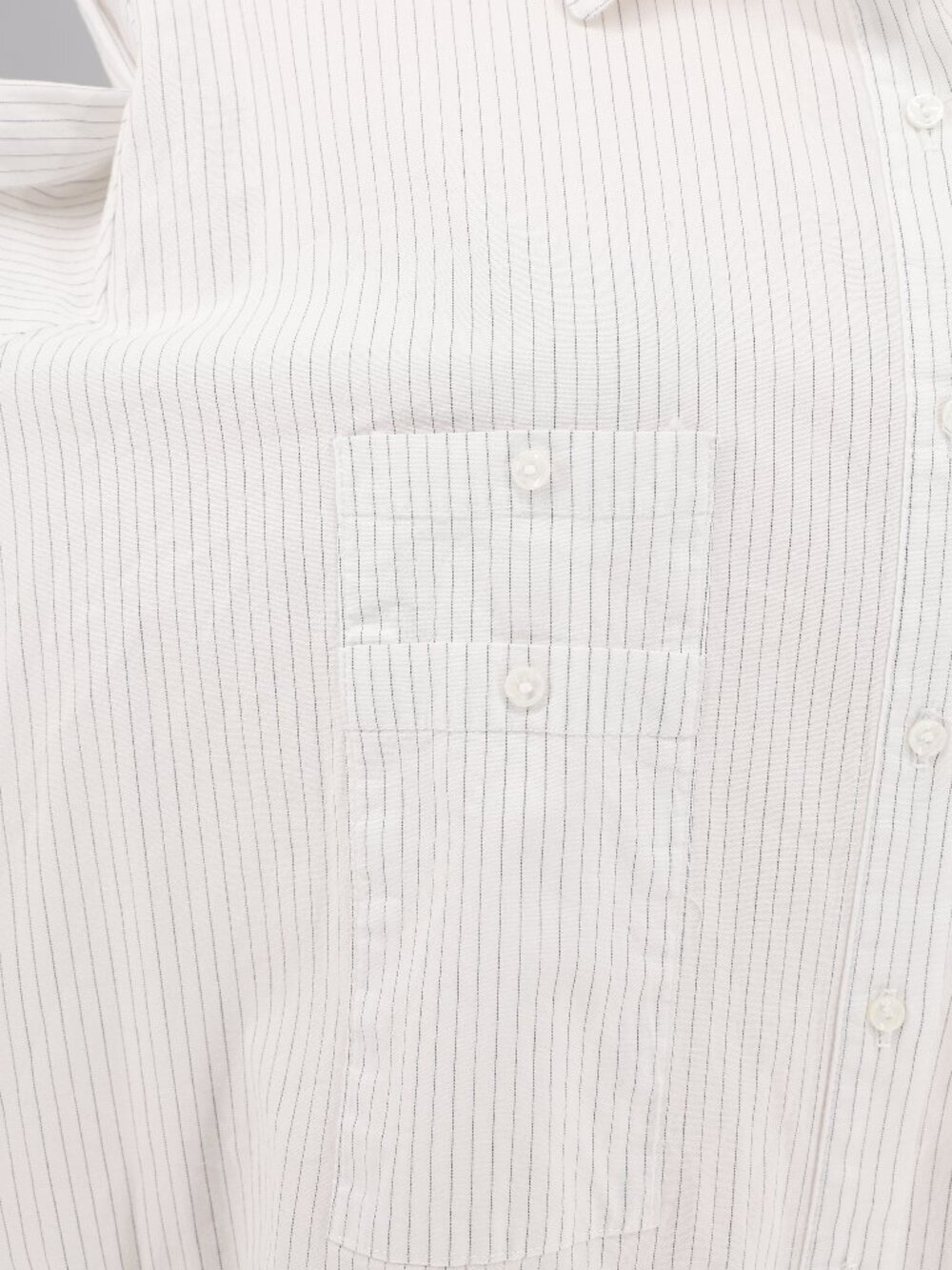 IC CONNIE K White Gray Pin Striped Button Front & Back Tunic Shirt Size XXL - Picture 6 of 9